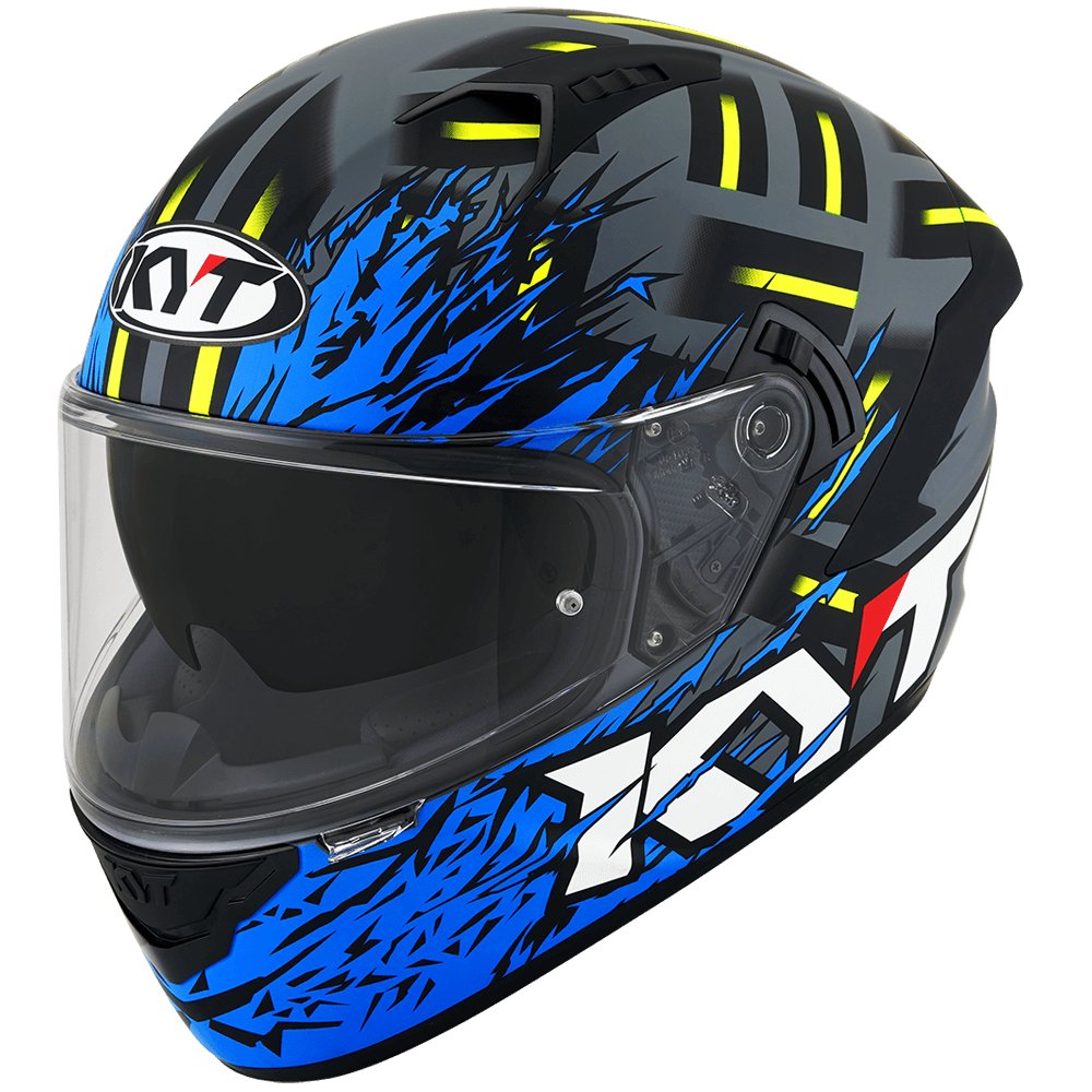 Мотошолом KYT NF-R FLAMING синій