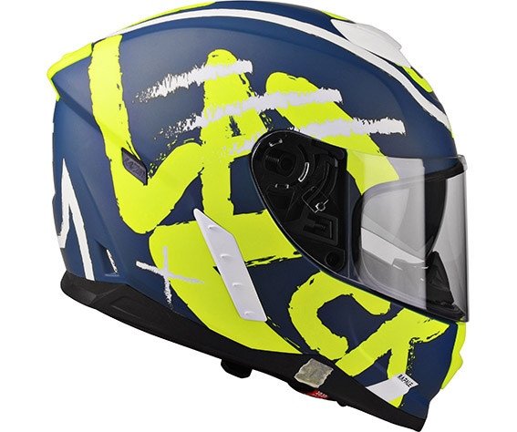 Мотоциклетний шолом LAZER RAFALE Street (колір Синій Navy - Жовтий Fluo - Білий - Матовий)