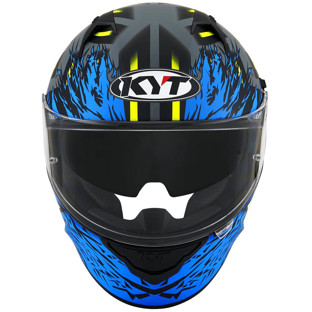 Мотошолом KYT NF-R FLAMING синій