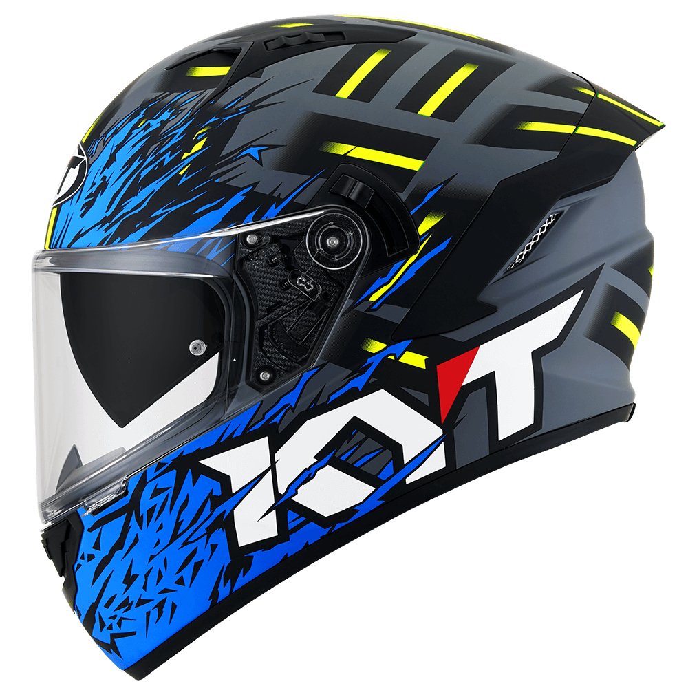 Мотошолом KYT NF-R FLAMING синій