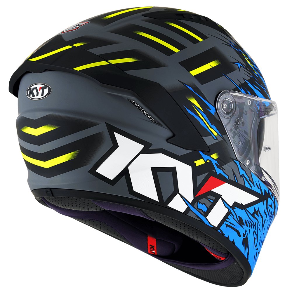 Мотошолом KYT NF-R FLAMING синій