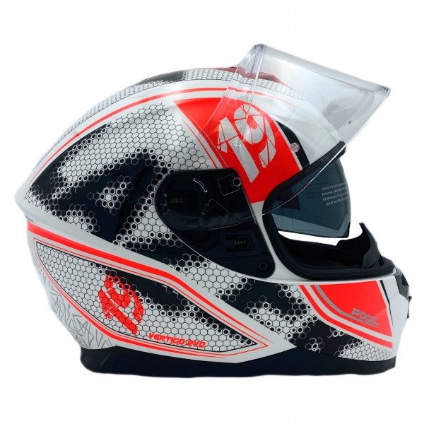 Мотошолом LAZER VERTIGO EVO Pixel Light (колір Білий - Червоний)