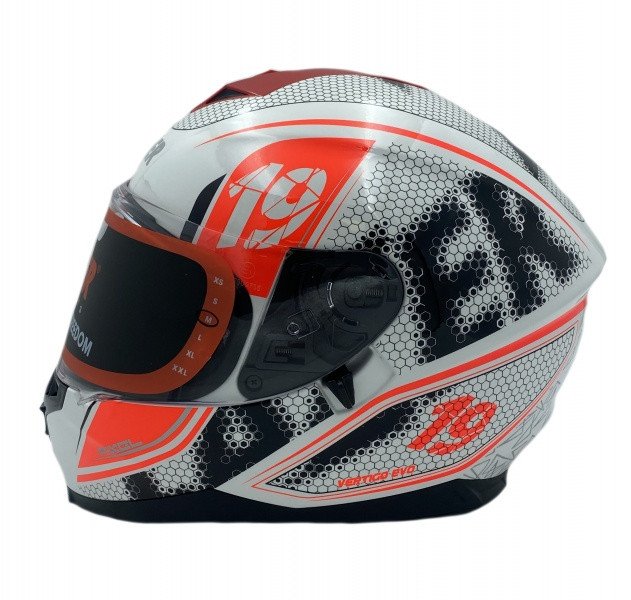 Мотошолом LAZER VERTIGO EVO Pixel Light (колір Білий - Червоний)
