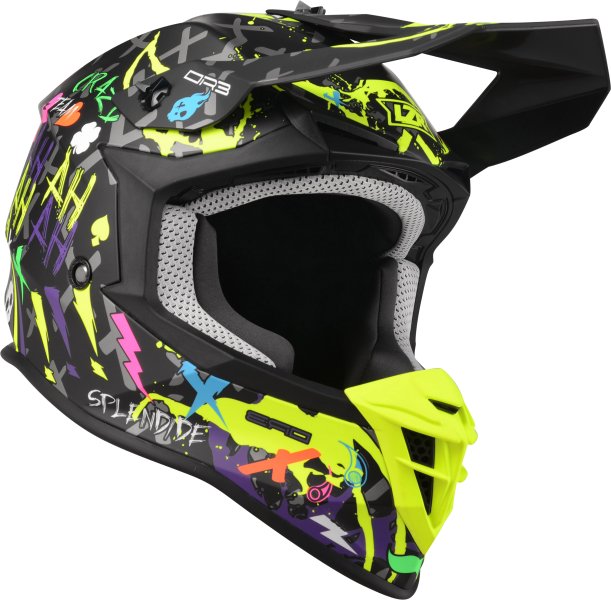 Мотоциклетний шолом LAZER OR3 Crazy (колір: Чорний - Мульти - Матовий)