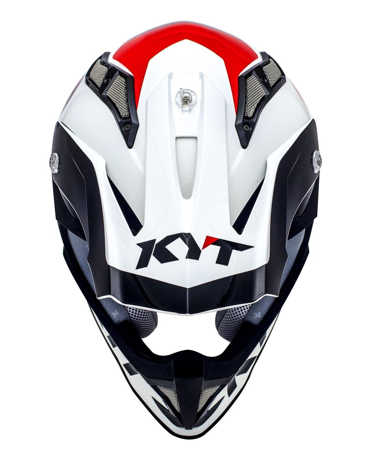 Мотошолом KYT STRIKE EAGLE K-MX білий/червоний