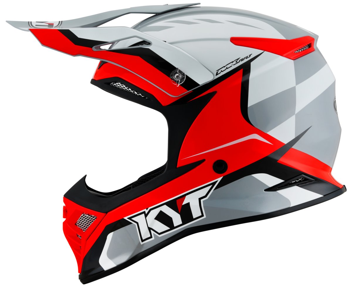 Мотошолом KYT SKYHAWK GLOWING білий/червоний ECE/ONU 22-06