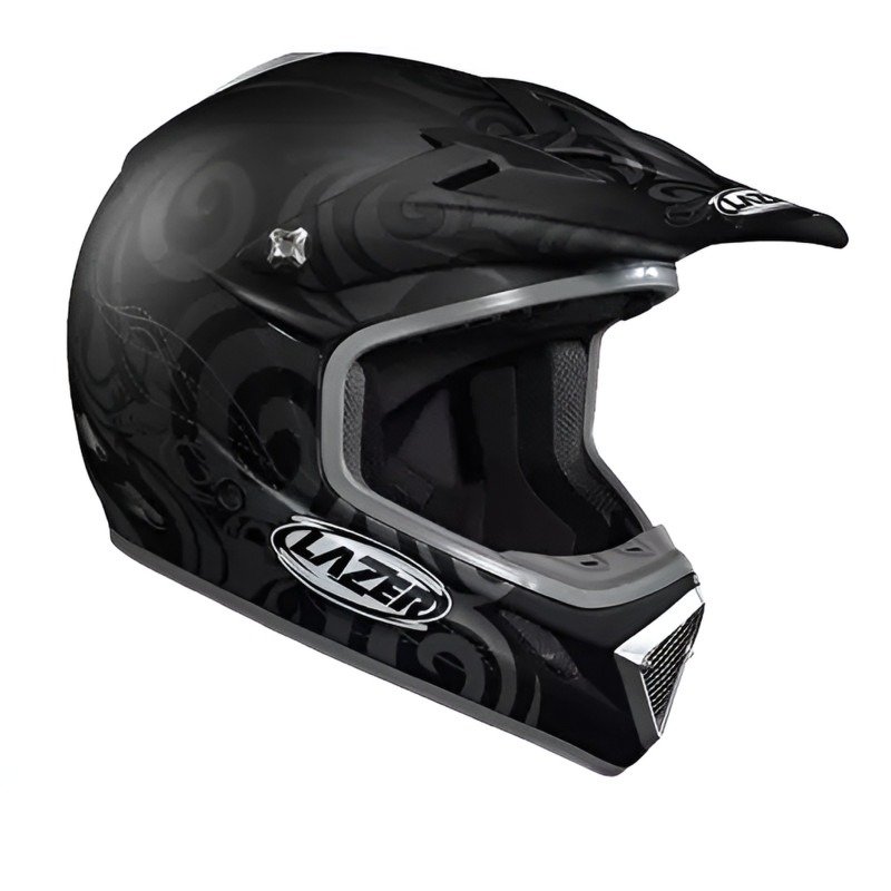 Мотошолом LAZER MX7 Hurricane чорний/сірий матовий