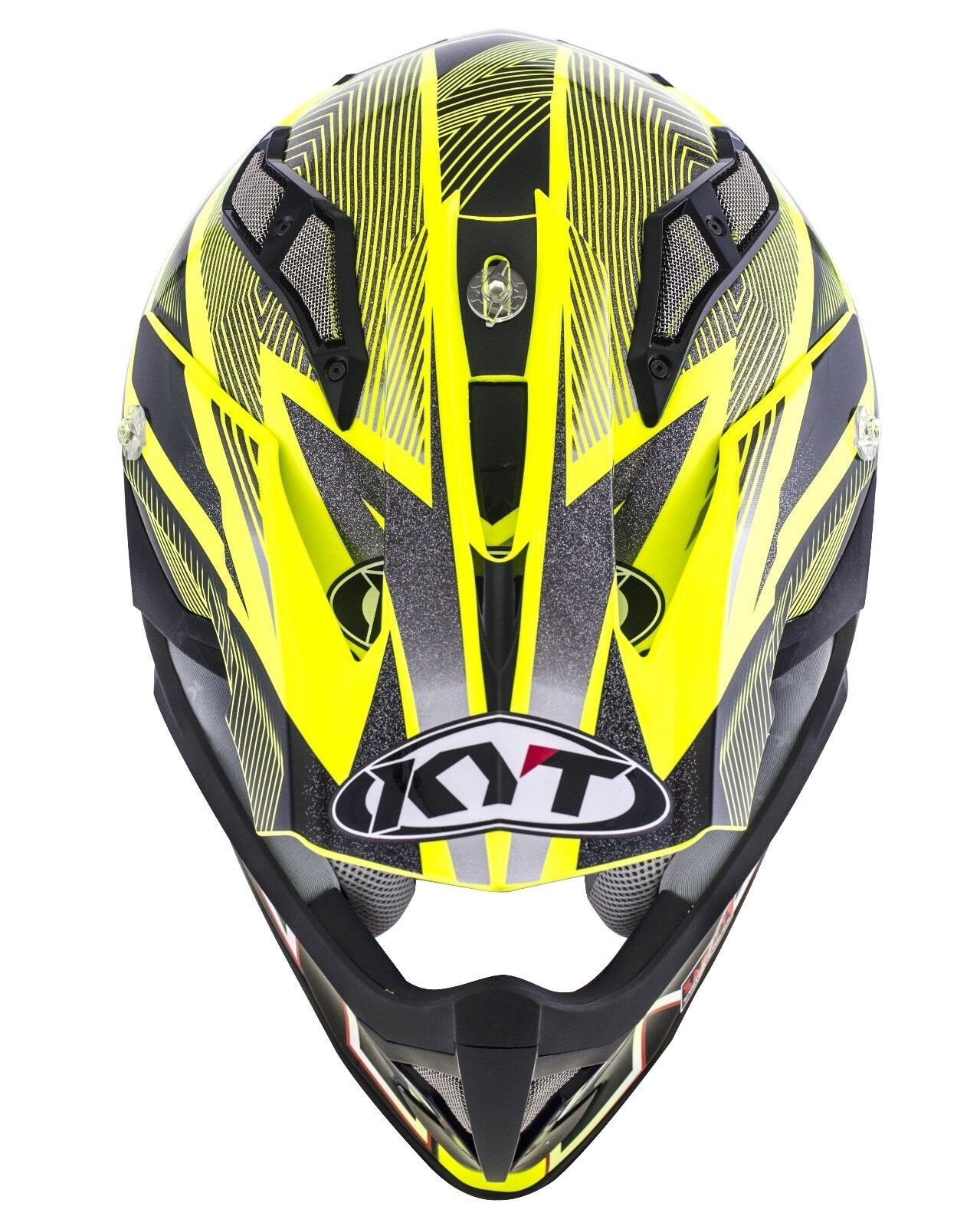 Мотошолом KYT STRIKE EAGLE STRIPE жовтий флуо