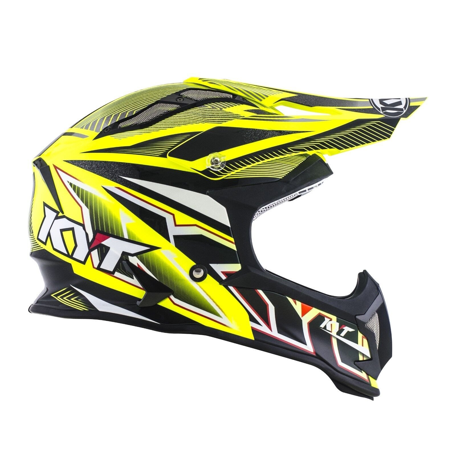 Мотошолом KYT STRIKE EAGLE STRIPE жовтий флуо
