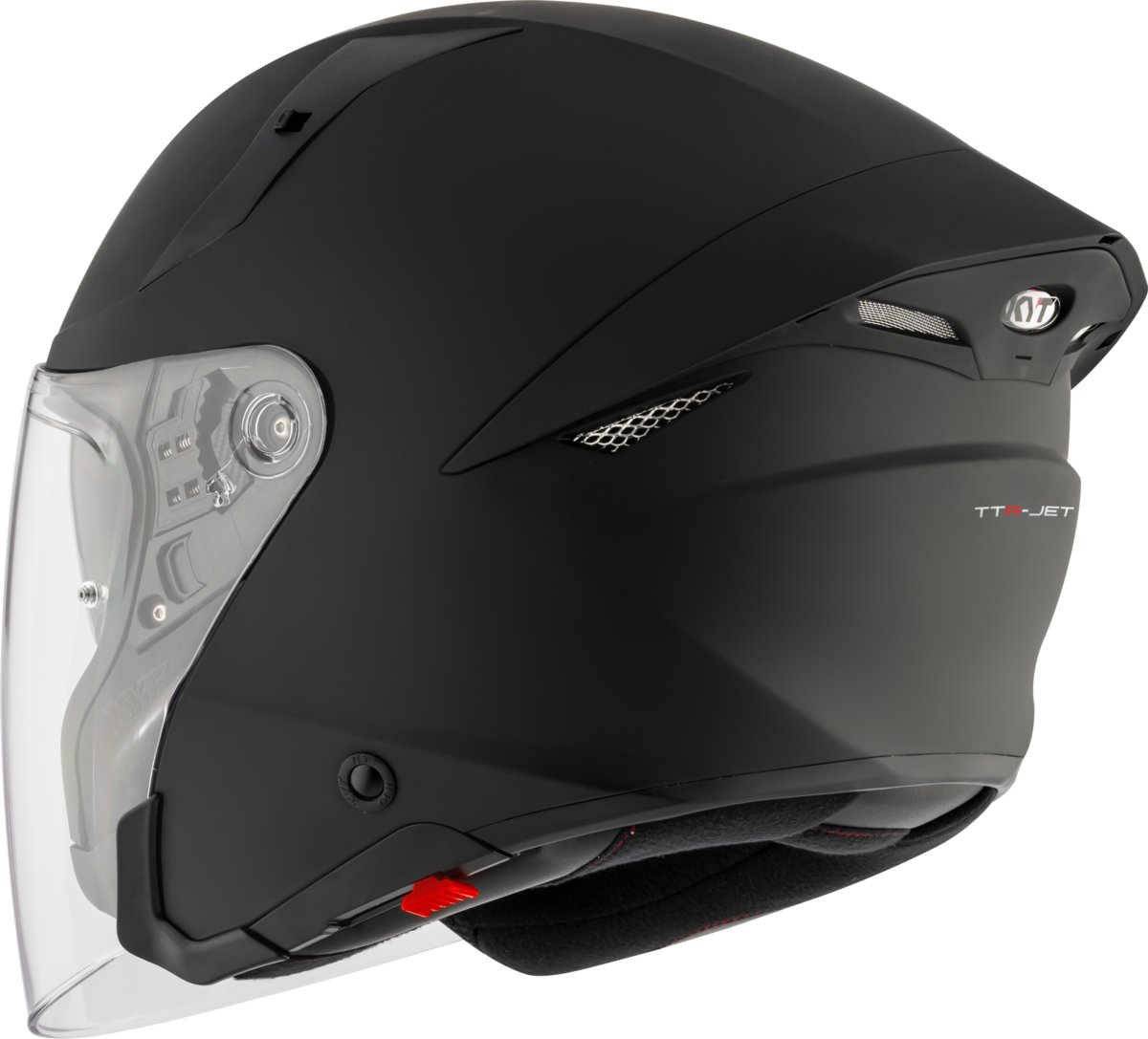 Мотоциклетний шолом KYT TTR-JET глянцево-матовий чорний ECE/ONU 22-06