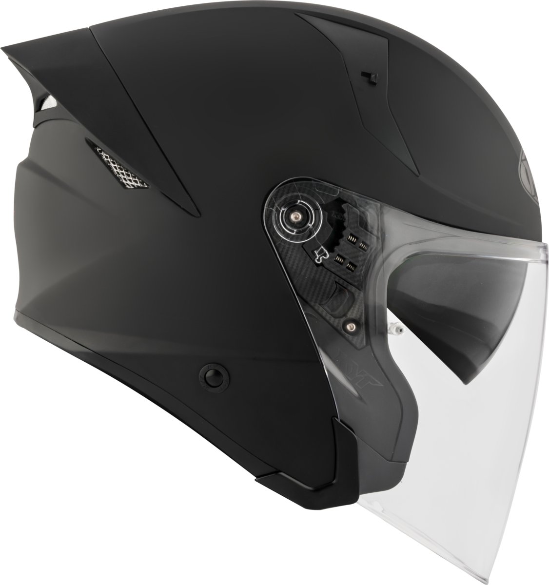 Мотоциклетний шолом KYT TTR-JET глянцево-матовий чорний ECE/ONU 22-06