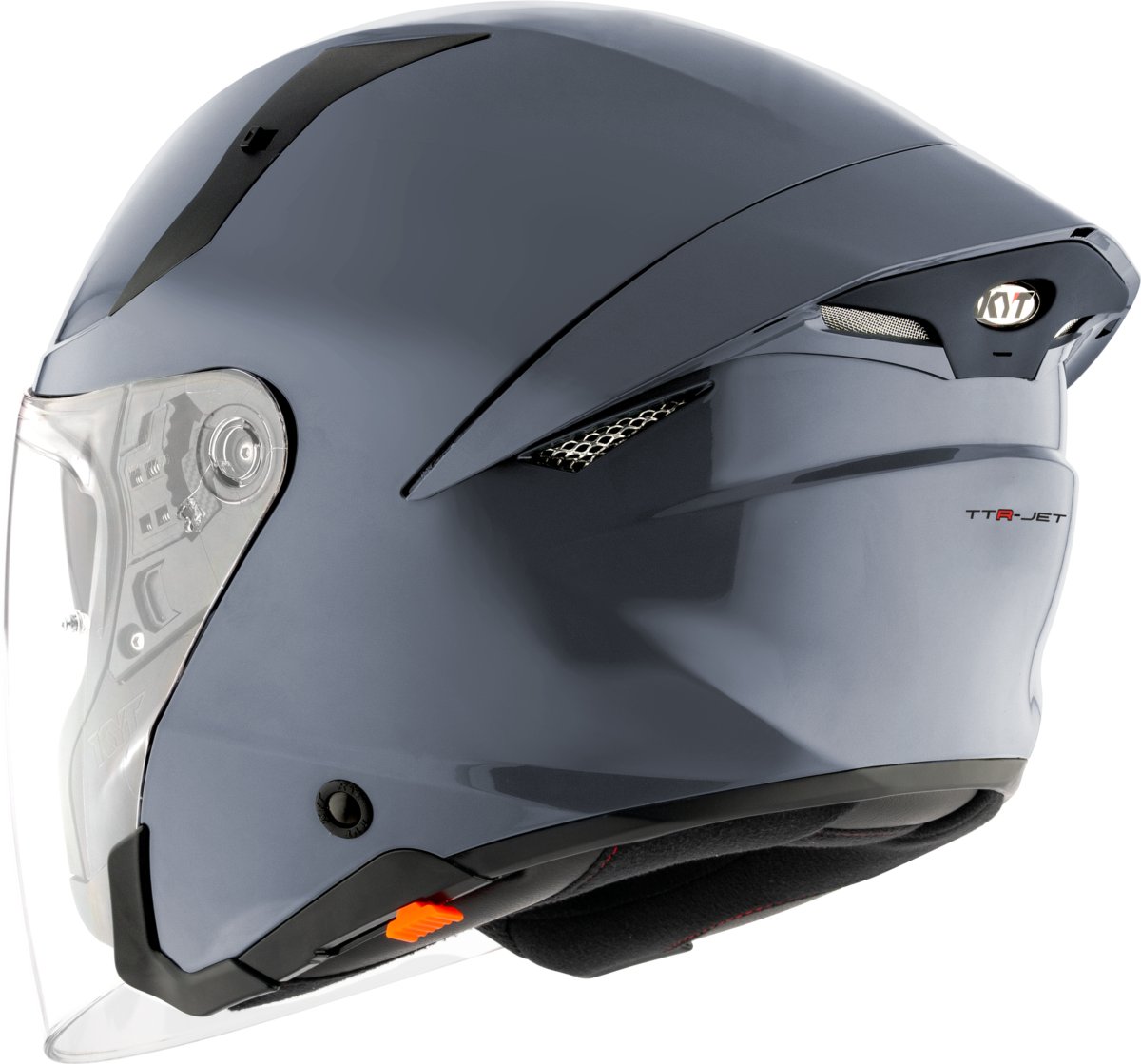 Мотоциклетний шолом KYT TTR-JET глянцевий сірий ECE/ONU 22-06