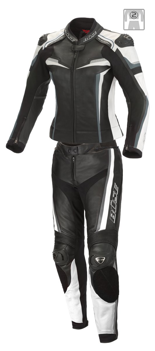Жіночий мотокомбінезон BUSE Mille чорний-білий 102000