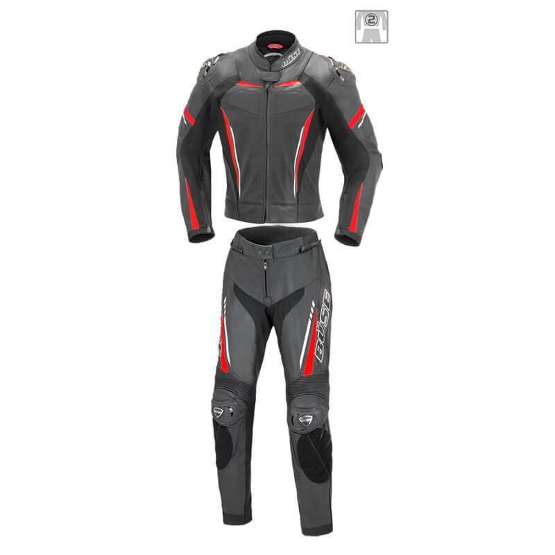 Жіночий мотокомбінезон BUSE Imola чорний-червоний 102502