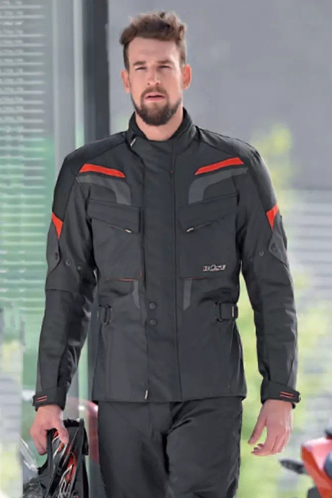 Мотоциклетна куртка BUSE Lago Pro чорна-червона