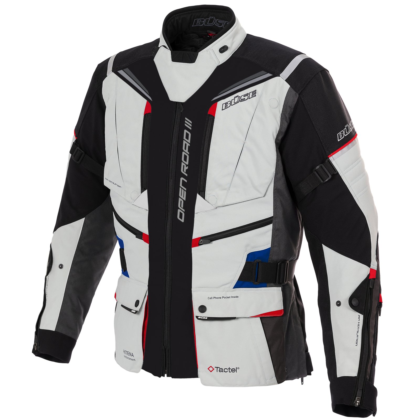 Жіноча текстильна мотокуртка Büse Open Road III світло-сіра – Комфорт і захист для мотоциклістки