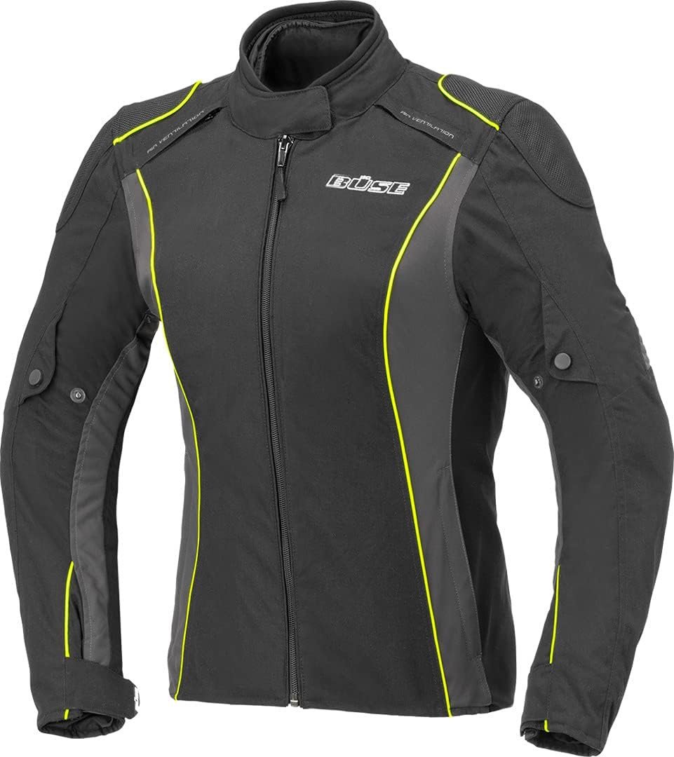 Жіноча мотокуртка BUSE Cara чорна-неонова