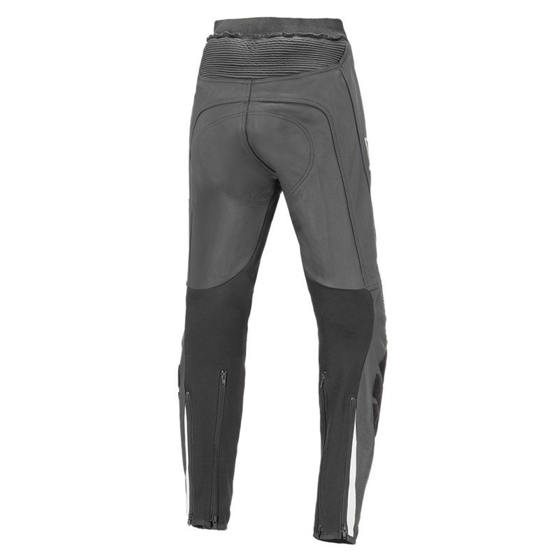 Шкіряні жіночі мотоштани BUSE Imola чорні-білі 102520