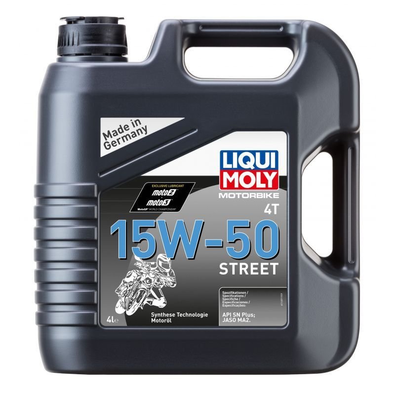 Напівсинтетична моторна олива для мотоциклів LIQUI MOLY 15W50 Street 4T 4 літри