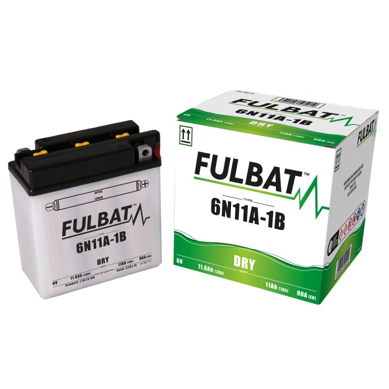 Акумулятор FULBAT FUL DRY - 6N11A-1B (сухий, обслуговуваний, кислота в комплекті)