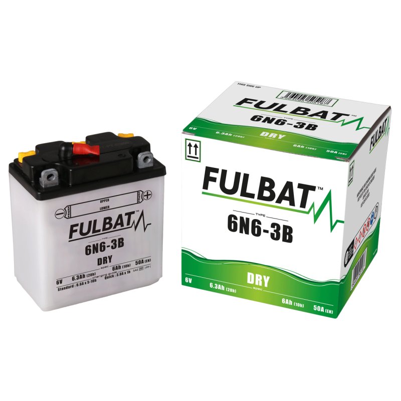 Акумулятор FULBAT FUL DRY - 6N6-3B (сухий, обслуговуваний, кислота в комплекті)