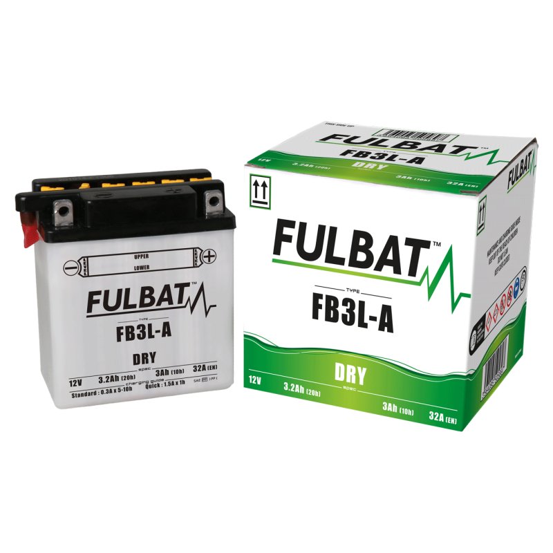 Акумулятор FULBAT FUL DRY - FB3L-A / YB3L-A (сухий, обслуговуваний, кислота в комплекті)