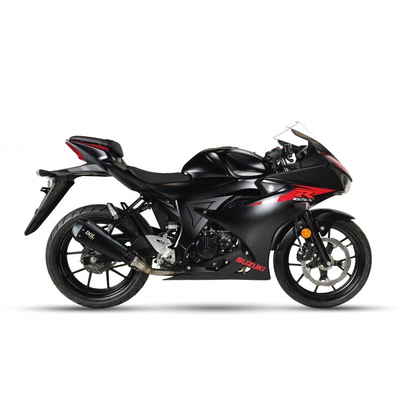 Вихлопна система IXIL SUZUKI GSX-R 125 17-20 (WDL0) тип RB (вага: 900 г, довжина: 230 мм, матеріал: Inox AISI304, колір: Чорний пофарбований) FU
