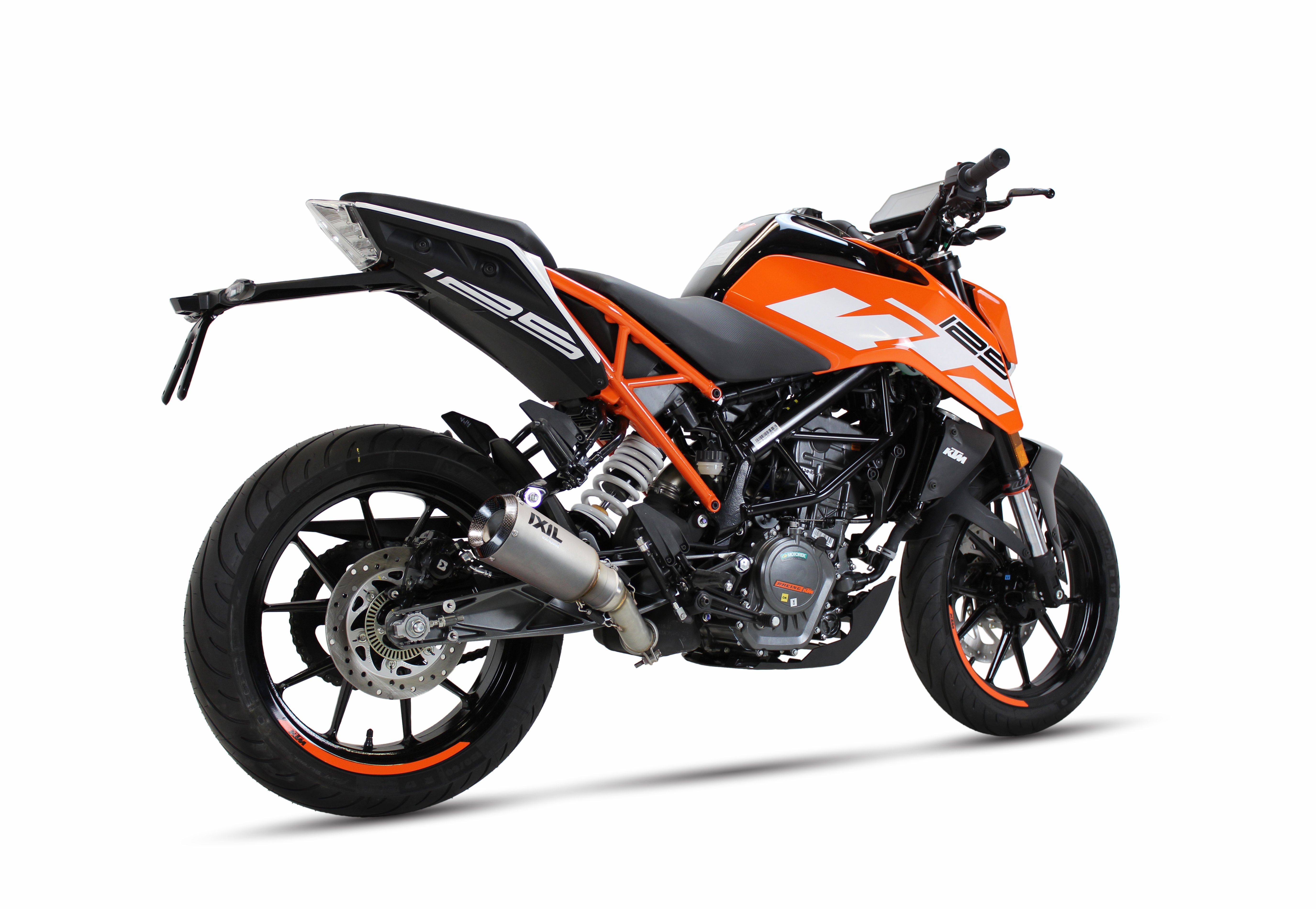 Вихлоп IXIL KTM DUKE - RC 390 17-20 (KTM IS DUKE - KTM IS RC) тип RC (вага: 800г, довжина: 230 мм, матеріал: Inox AISI304, колесо