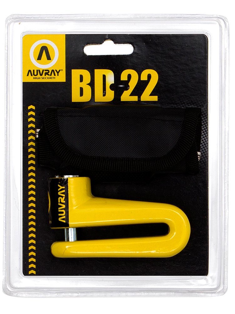 Блокіратор на гальмівний диск AUVRAY BD22 - жовтий, діаметр штифта 10 мм