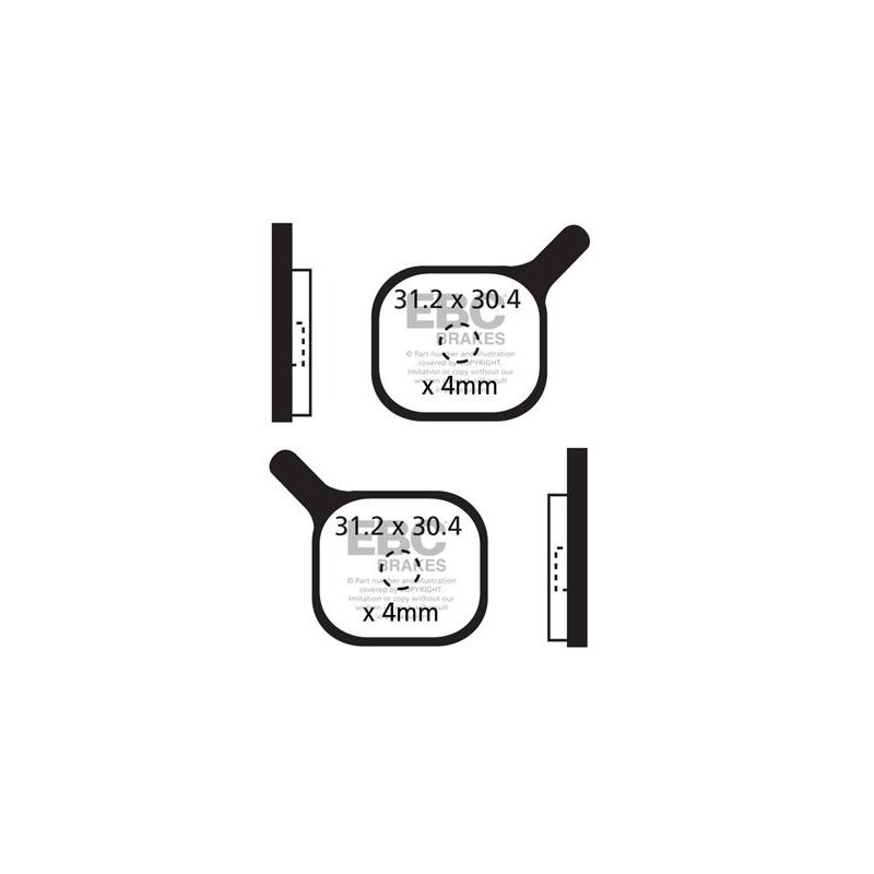 CFA284R - Велосипедні гальмівні колодки (органічні спортивні) EBC Brakes