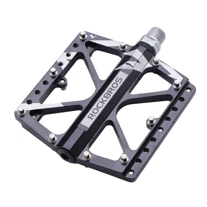 Алюмінієві велосипедні педалі з шипами чорні Rockbros (2017-12ABK)