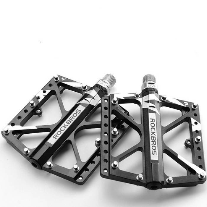 Алюмінієві велосипедні педалі з шипами чорні Rockbros (2017-12ABK)