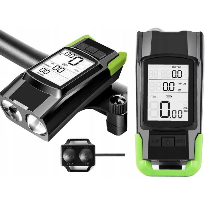 Передня велосипедна лампа з лічильником і гучномовцем 3 в 1 ROXAR