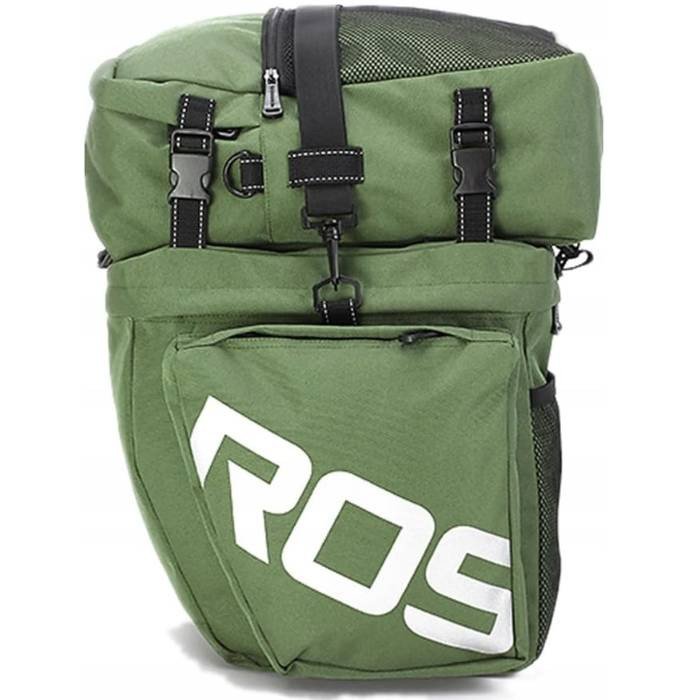 Велосипедна сумка на багажник ROSWHEEL 37L зелена - аутлет