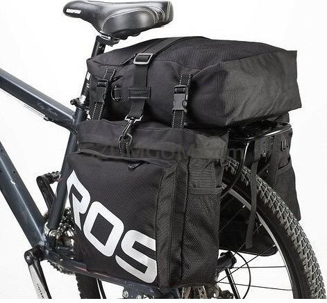 Велосипедна сумка на багажник ROSWHEEL 37L чорна - аутлет