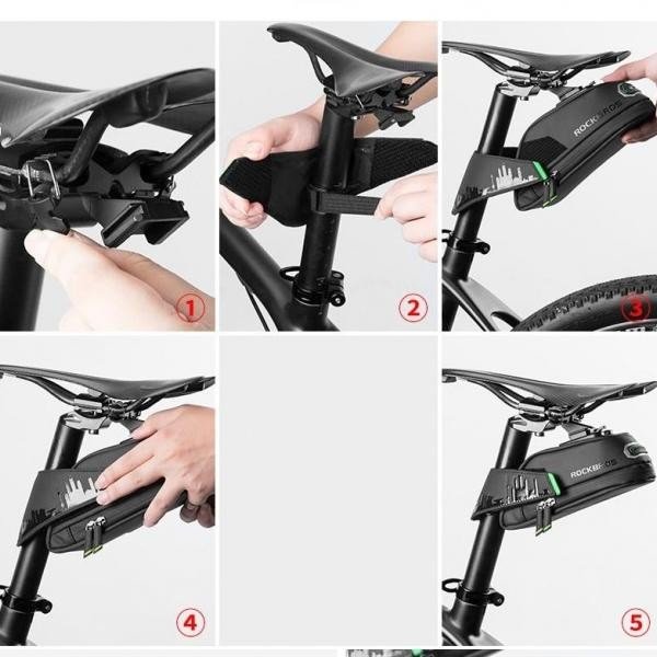 Велосипедна підсідельна сумка на кліпсі велика ROCKBROS RB.BAG005 1,5 л