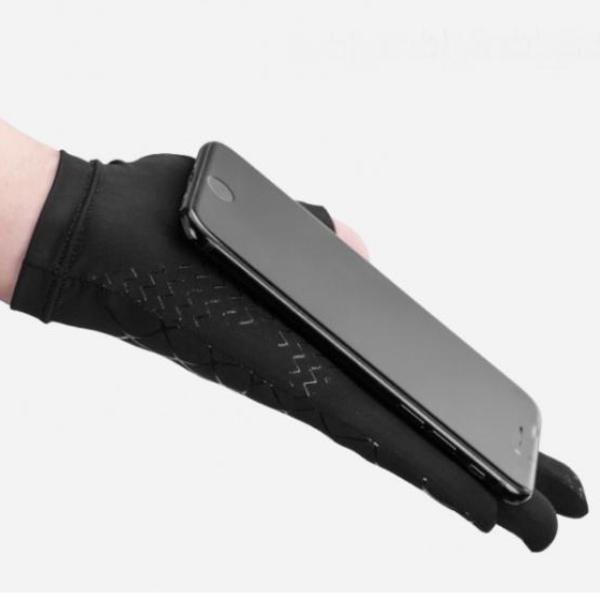 Велосипедні / спортивні рукавички ROCKBROS (S202-BK) еластичні, ефект другої шкіри, чорні