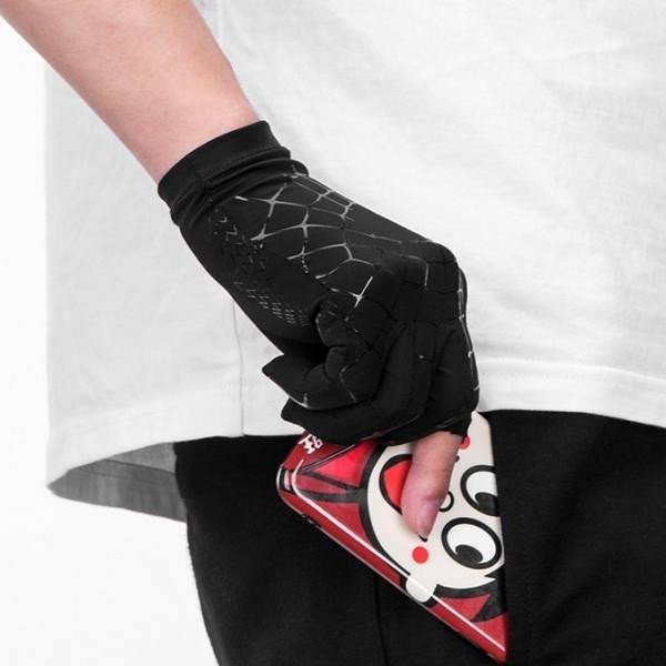 Велосипедні / спортивні рукавички ROCKBROS (S202-BK) еластичні, ефект другої шкіри, чорні