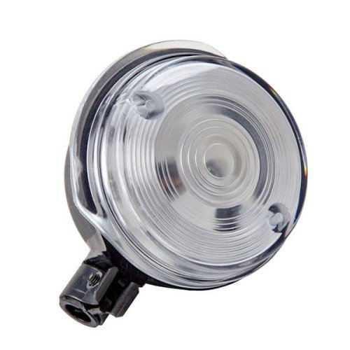 Поворотник SIMSON, MZ ETZ круглий передній білий, чорний корпус (гомологація E)