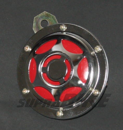 Сигнал 12V 100мм сріблястий /середина червона/