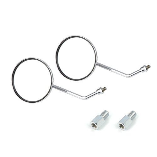 Круглі металеві дзеркала хром 22см M8 П/П + перехідники M10