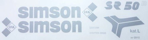 Наклейка SIMSON SR50 срібна комплект