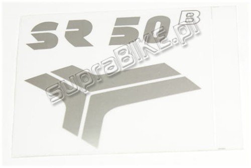Наклейка SIMSON на захист коліна SR50 срібляста