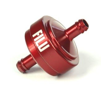 Круглий паливний фільтр FILU алюмінієвий червоний