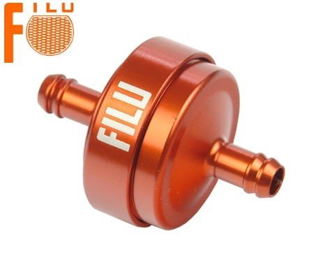 Круглий паливний фільтр FILU алюмінієвий помаранчевий