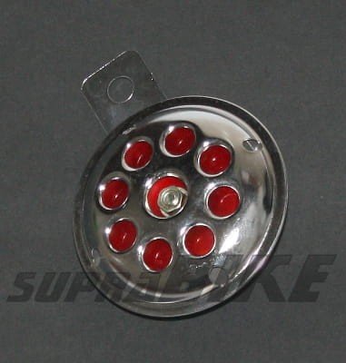 Сигнал 12V 70мм сріблястий /середина червона/