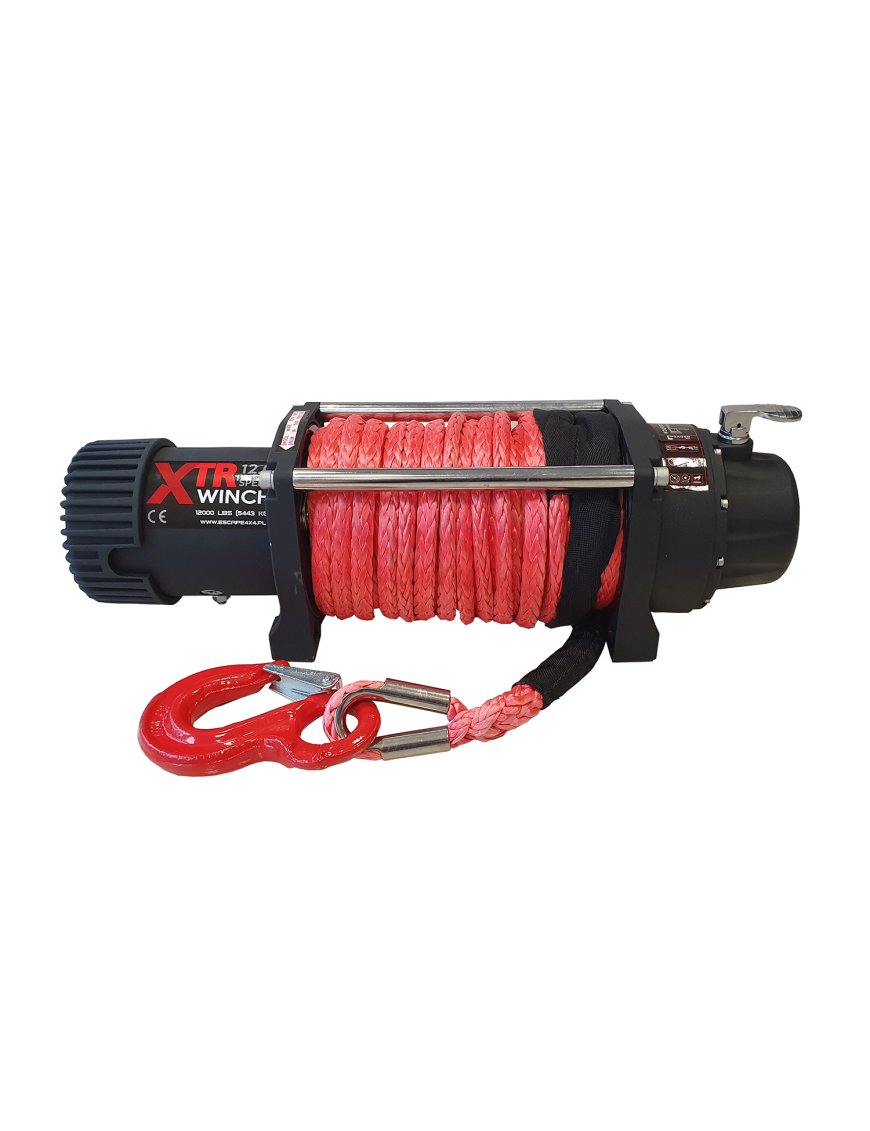 24V 25м Синтетичний Витягуватель XTR 12000 bs ШВИДКІСТЬ 5443кг з синтетичним тросом