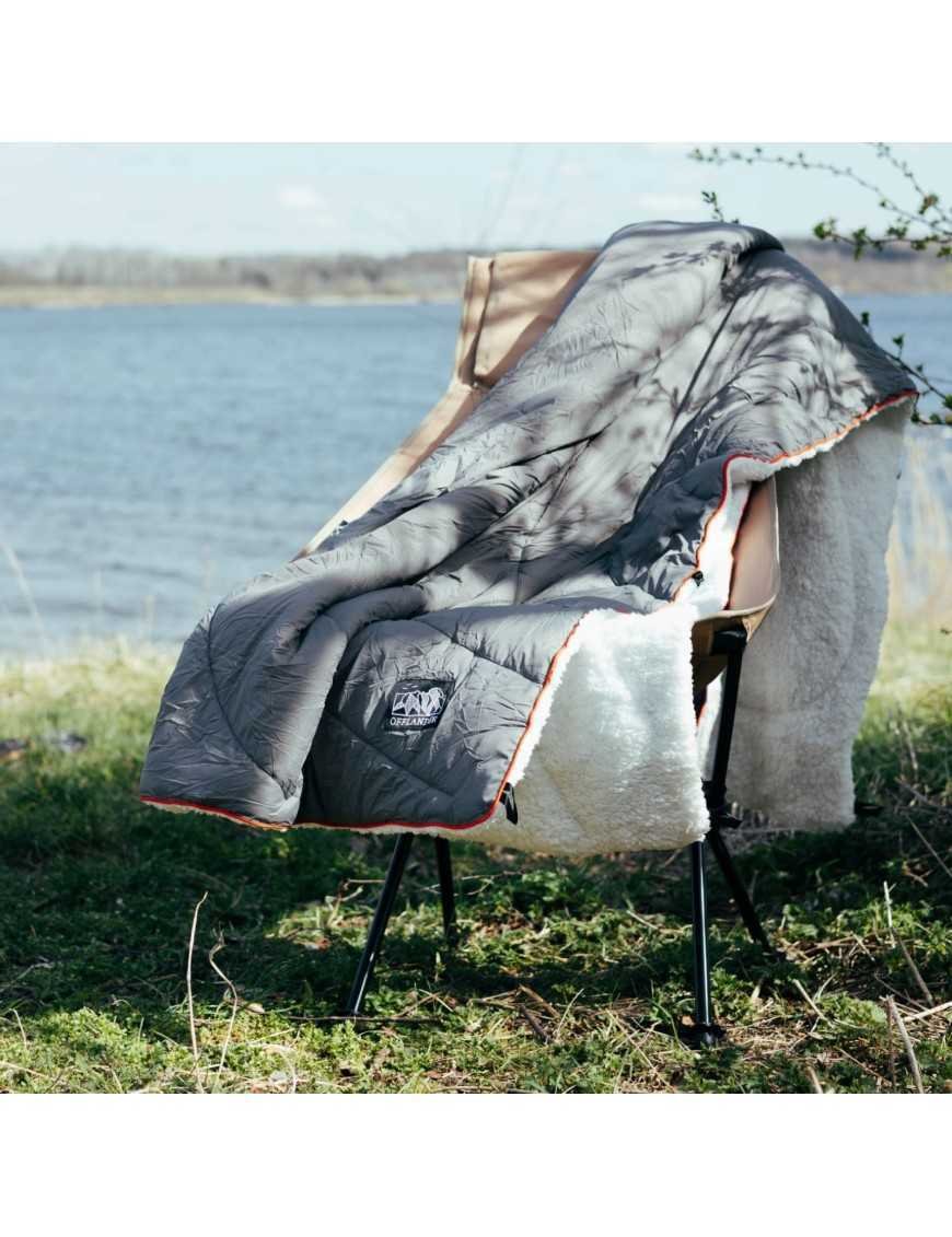 М'який кемпінговий плед OFFLANDER сірий 200 x 140