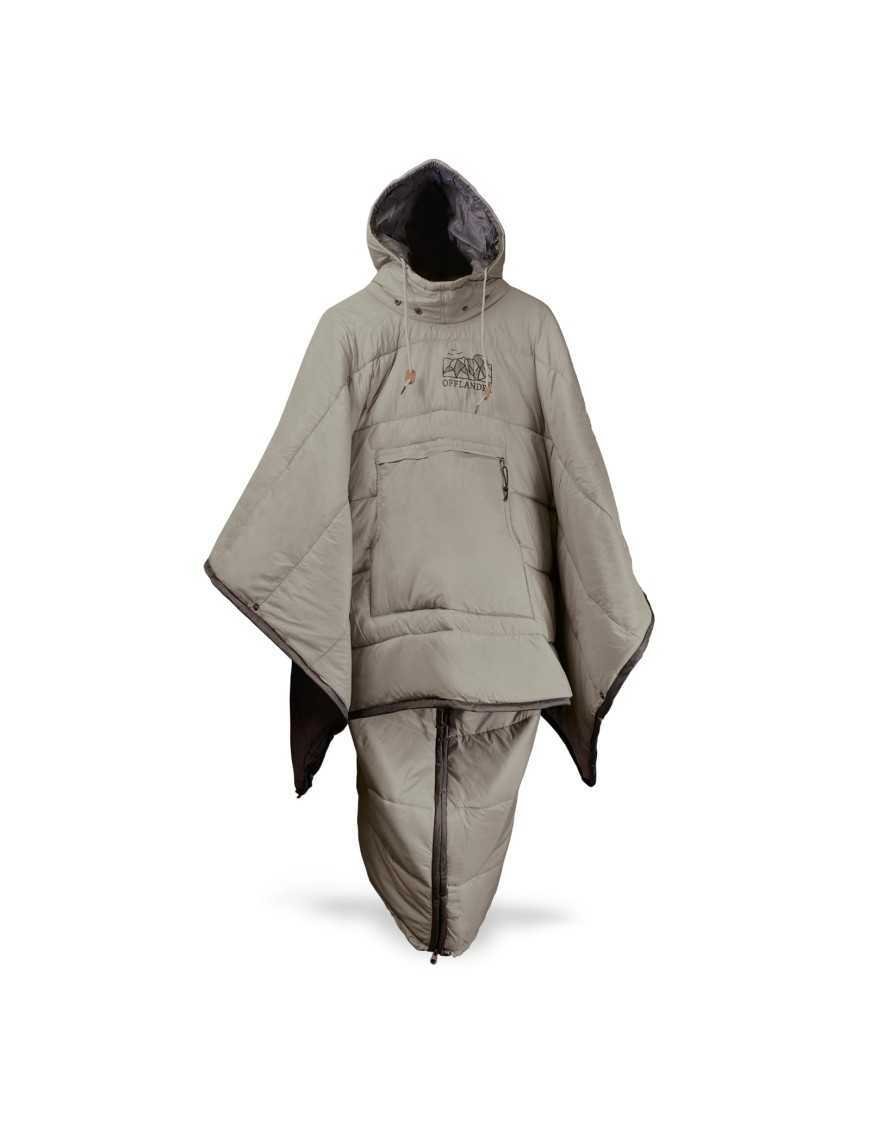 Утеплене водонепроникне кемпінгове пончо OFFLANDER KHAKI