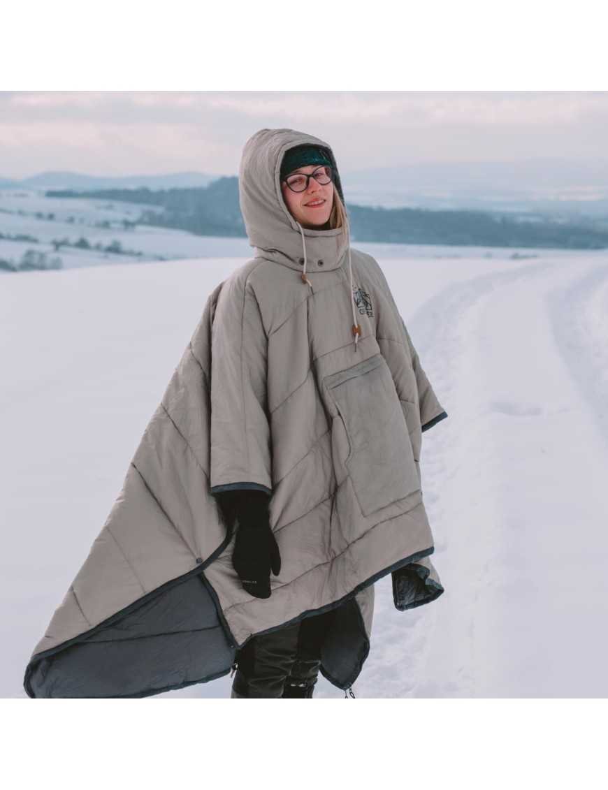 Утеплене водонепроникне кемпінгове пончо OFFLANDER KHAKI